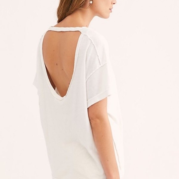 Free People All Mine Open Back Tee in Ivory NWT - Picture 2 of 12